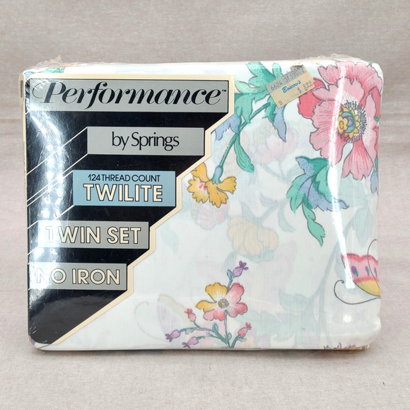 Springs Other - NEW VTG Performance by Springs Summer Dream TWIN Sheet Set No Iron Sealed NOS